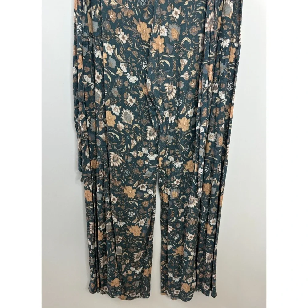 Easel Wide Leg Ruffle Pull On Elastic Waist Pant Floral Small Boho Beachy Resort - Picture 14 of 16